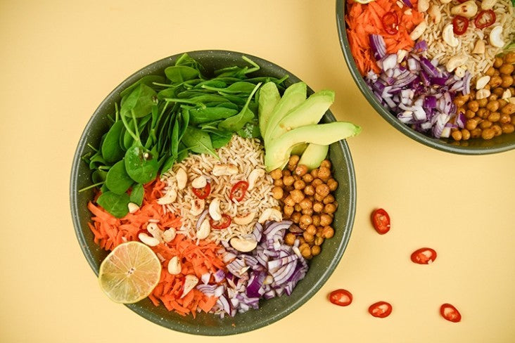 Lente-bowl met avocado en limoendressing !